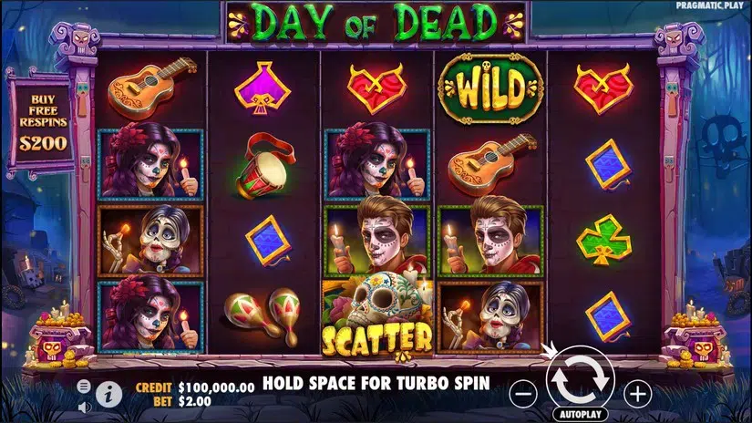 รูปแบบของเกมสล็อต Day of Dead