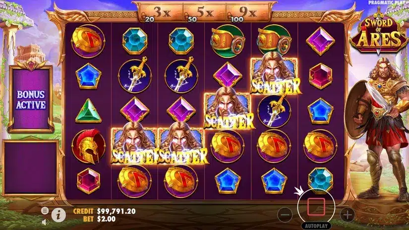Sword of Ares ฟีเจอร์ FREE SPINS